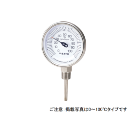 佐藤計量器製作所 バイメタル式温度計BM-S-100P BM-S-100P-100100 佐藤 バイメタル式温度計 BM-T-100P 0〜100℃ 150L （2080-16） (1